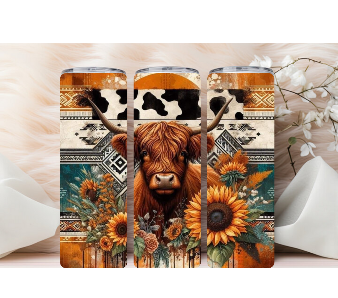 Highland Cow with a Western theme