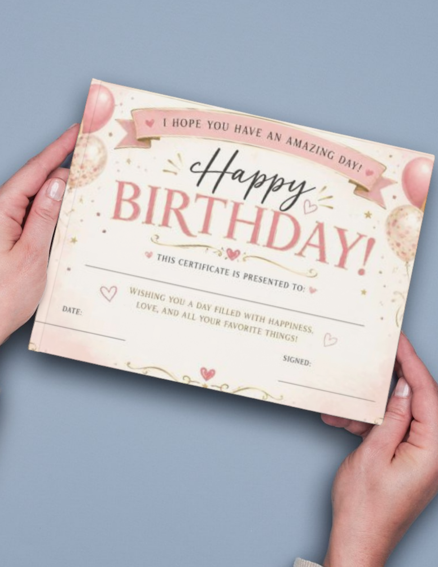 Happy birthday certificate