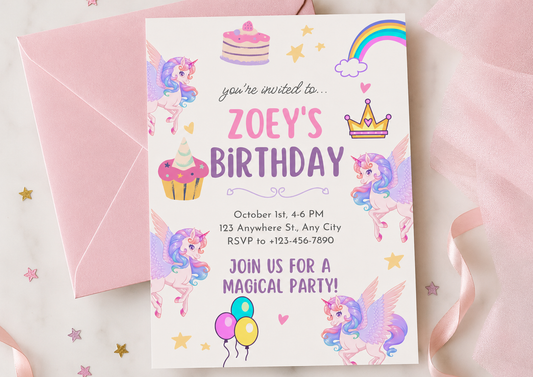 Unicorn Invitation Template