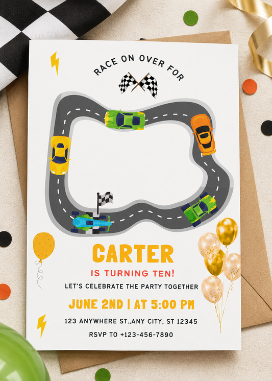 Race Car invitation Template