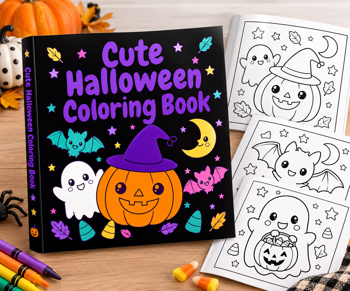 Cute Halloween Coloring Book
