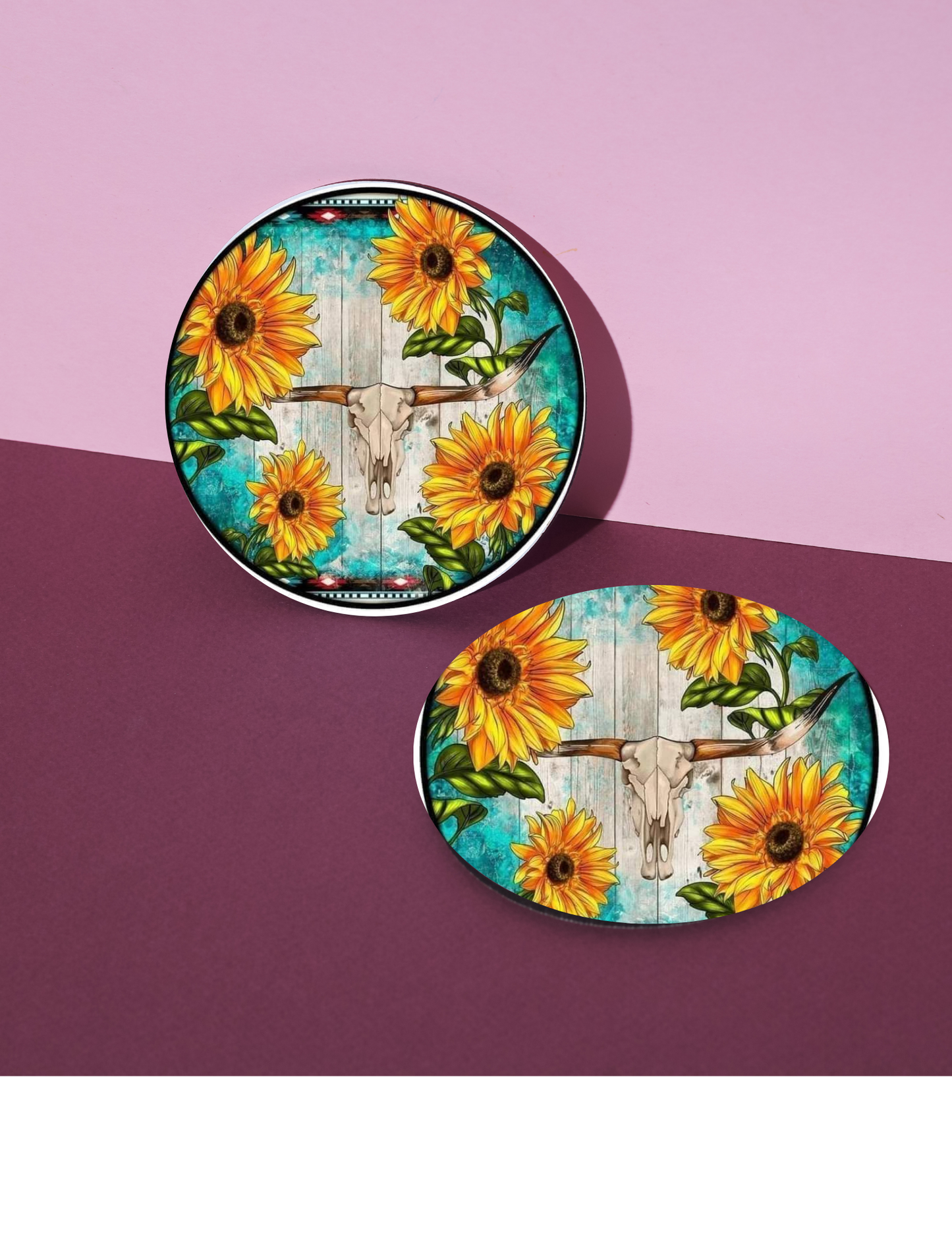 Sunflower with bull skull