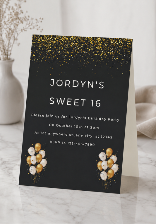 Sweet 16 invitation template