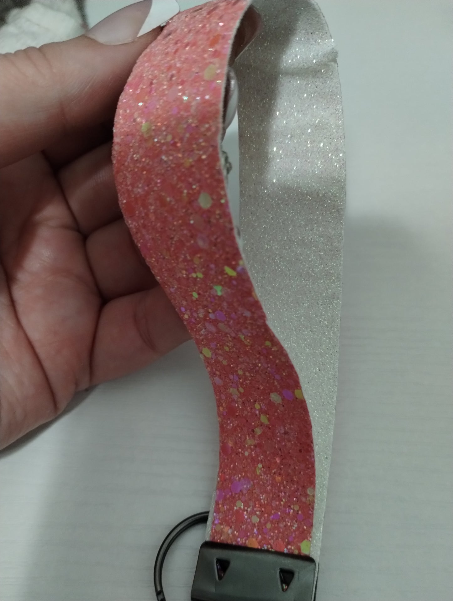 Glitter faux leather wristlets