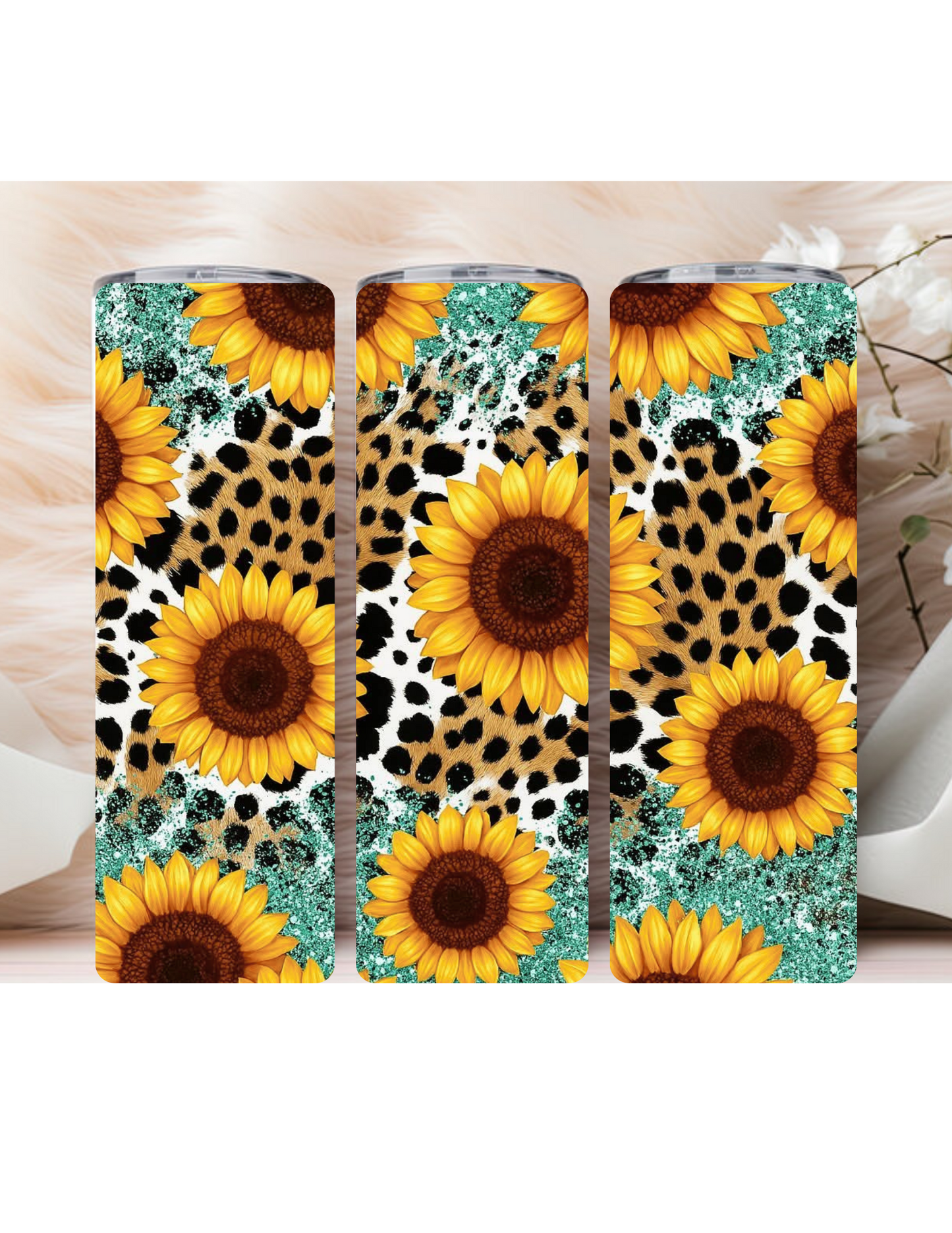 Sunflowers with cheetah print