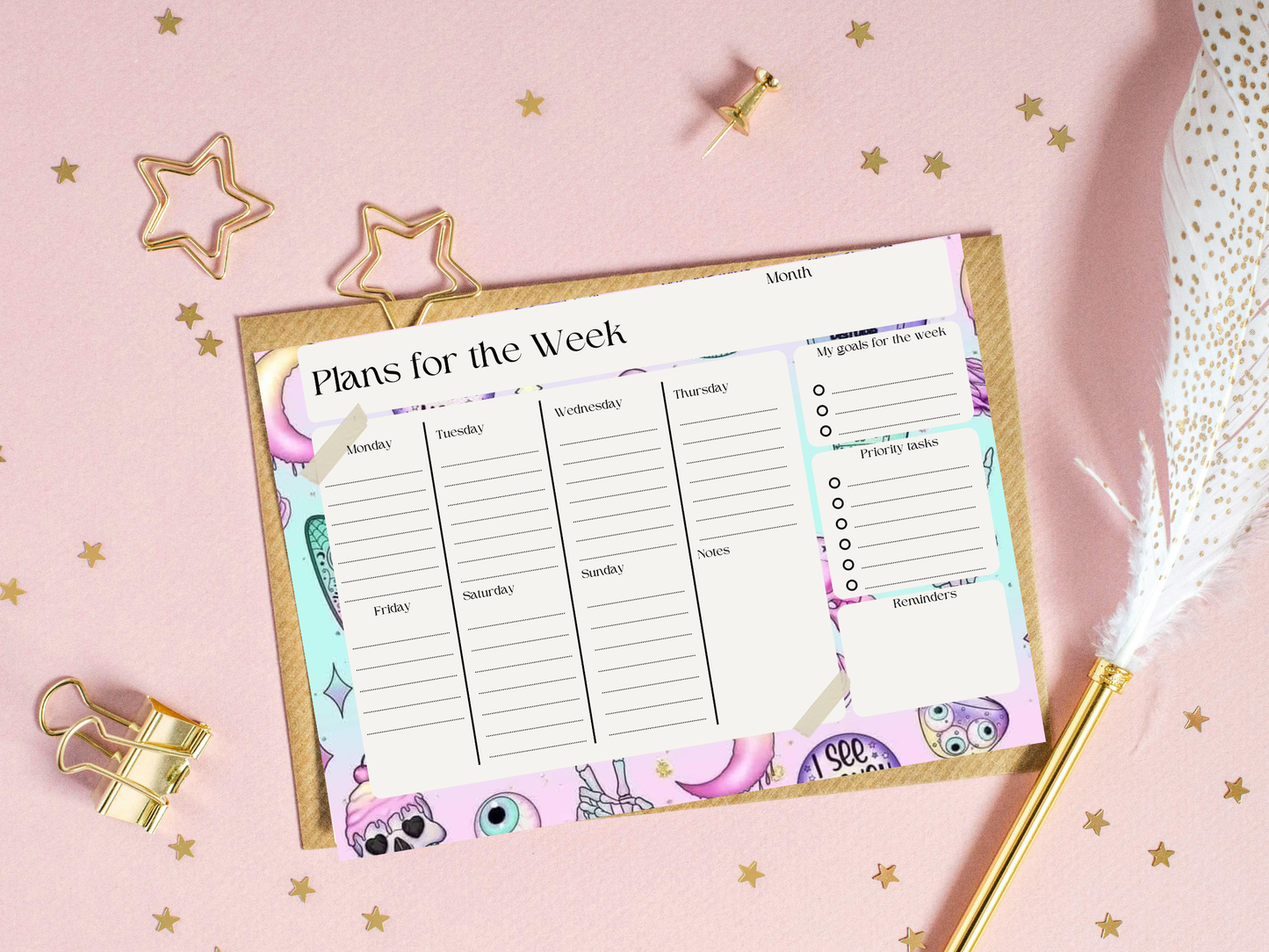 Halloween plans of the week planner templates