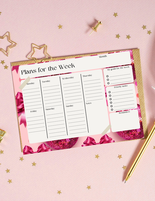 Disco balls plans of the week planner template