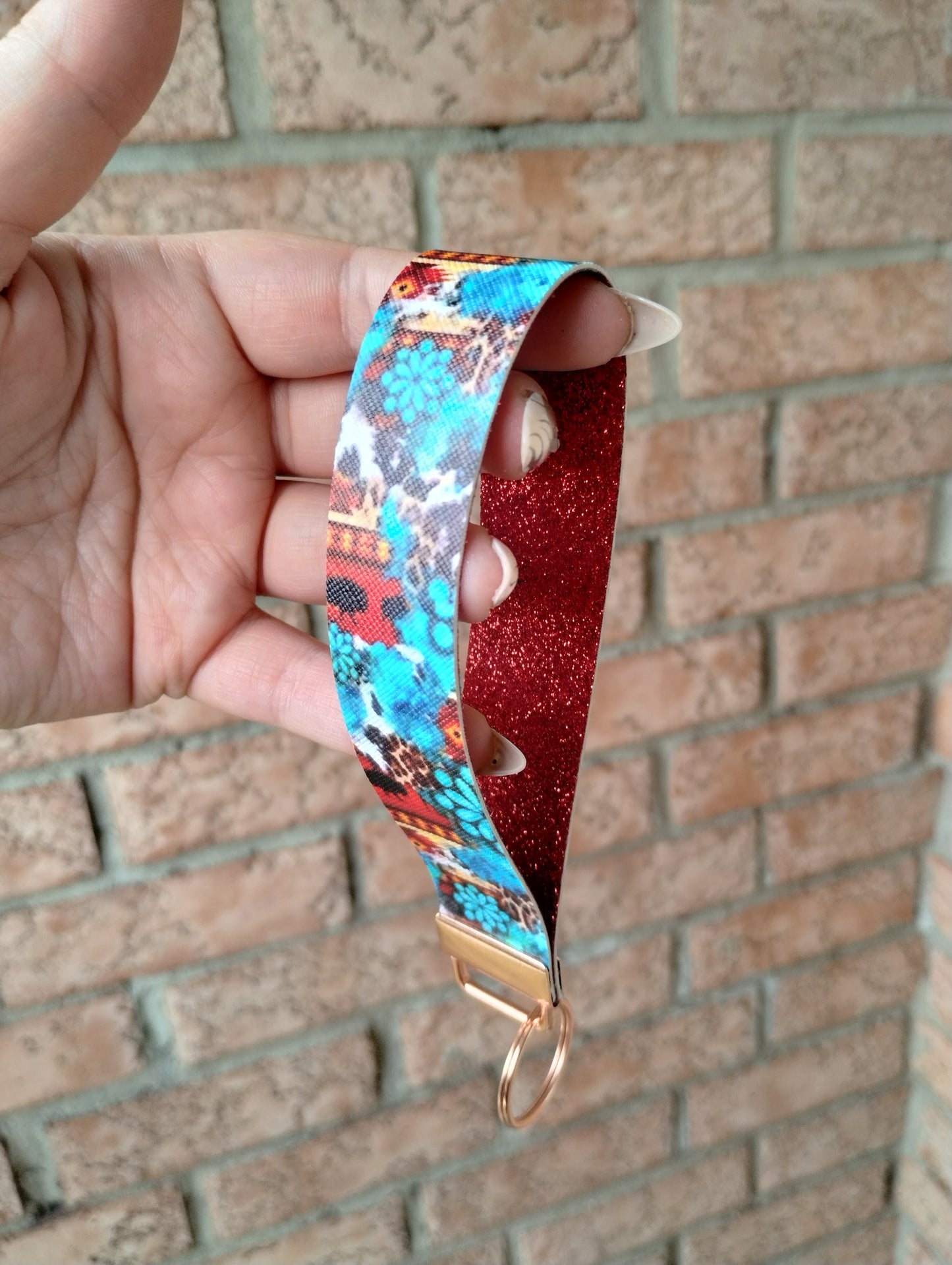 Western faux leather keychains