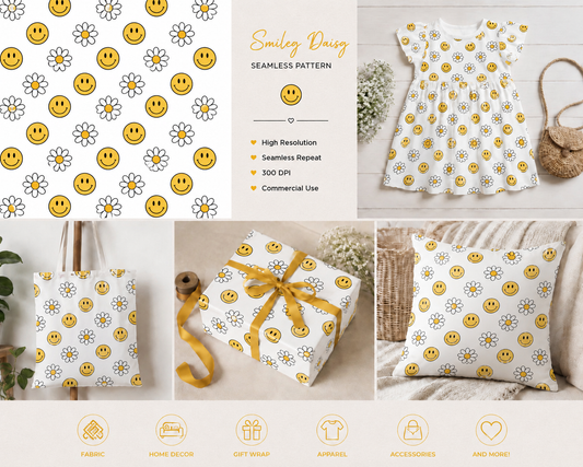Smiley faces and daisies