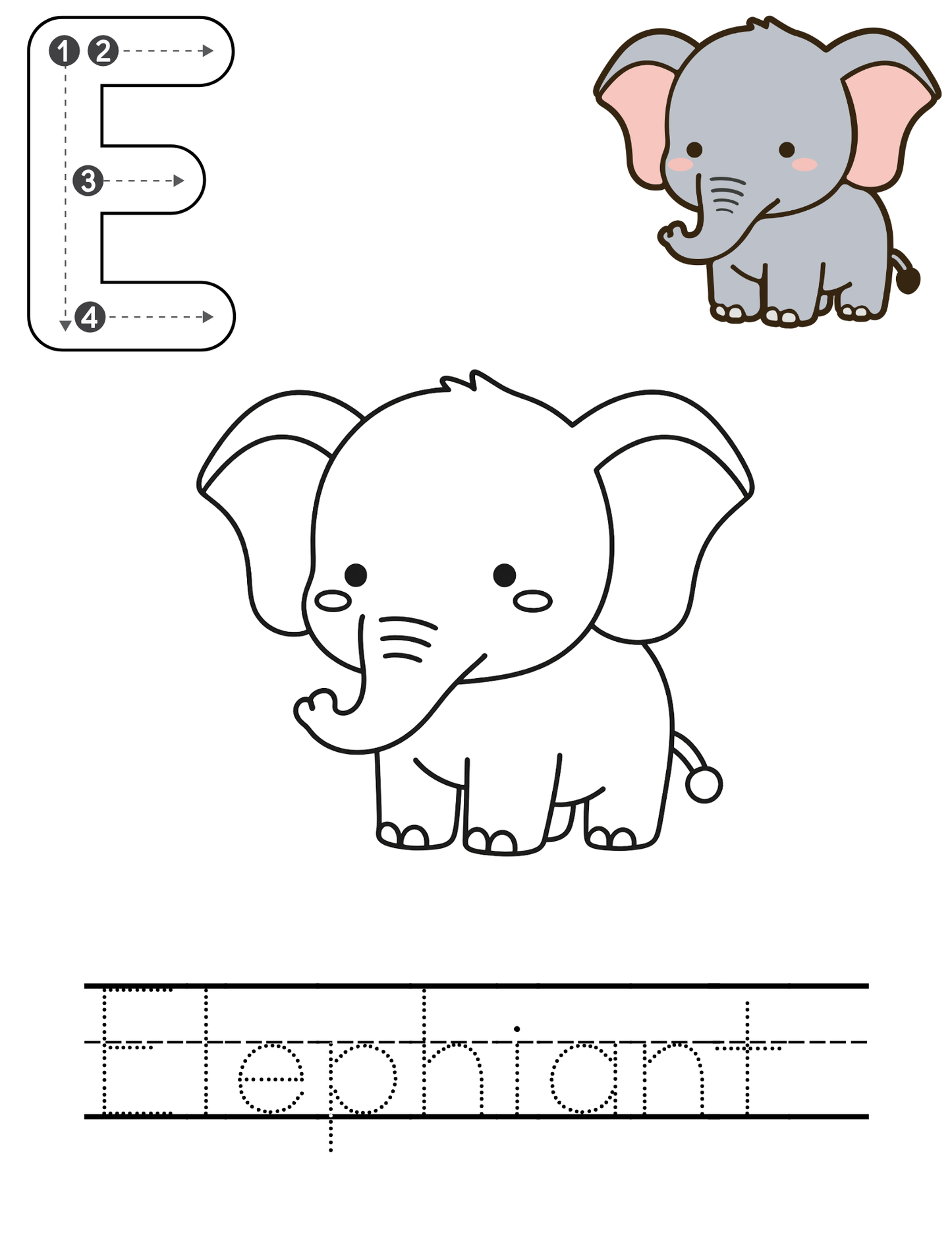 Alphabet tracing template