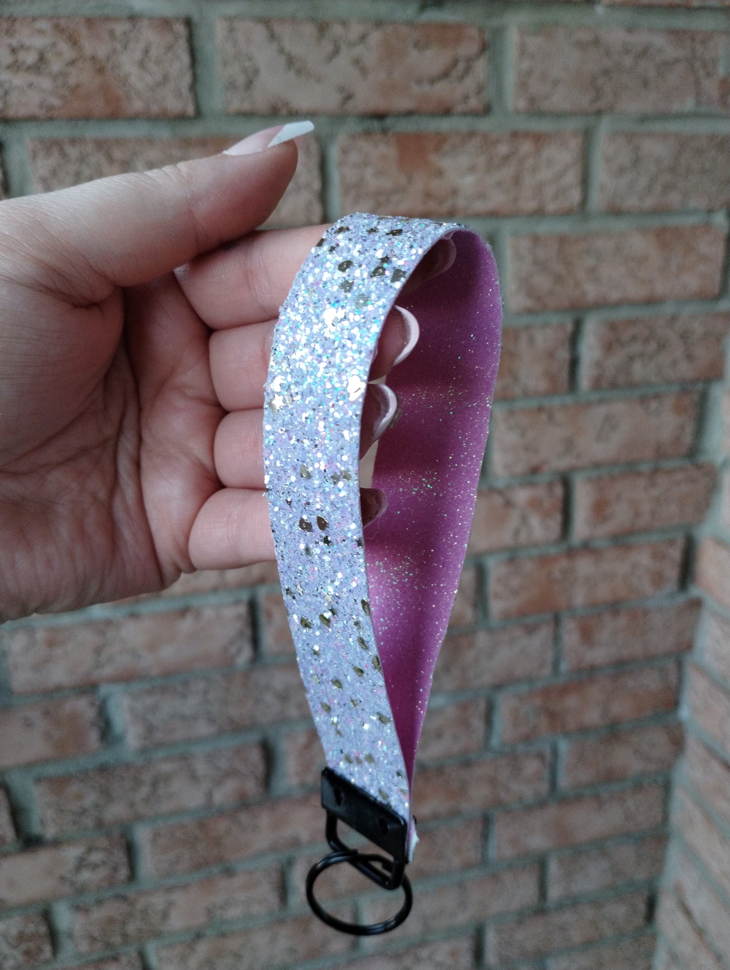 Glitter faux leather wristlets