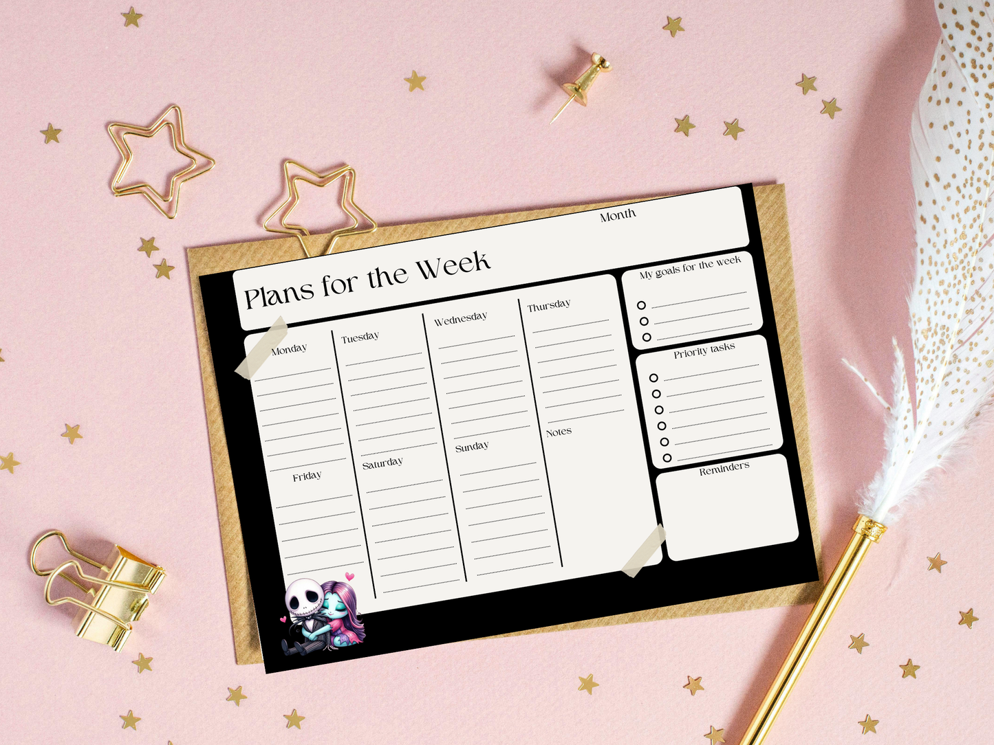 Halloween plans of the week planner templates