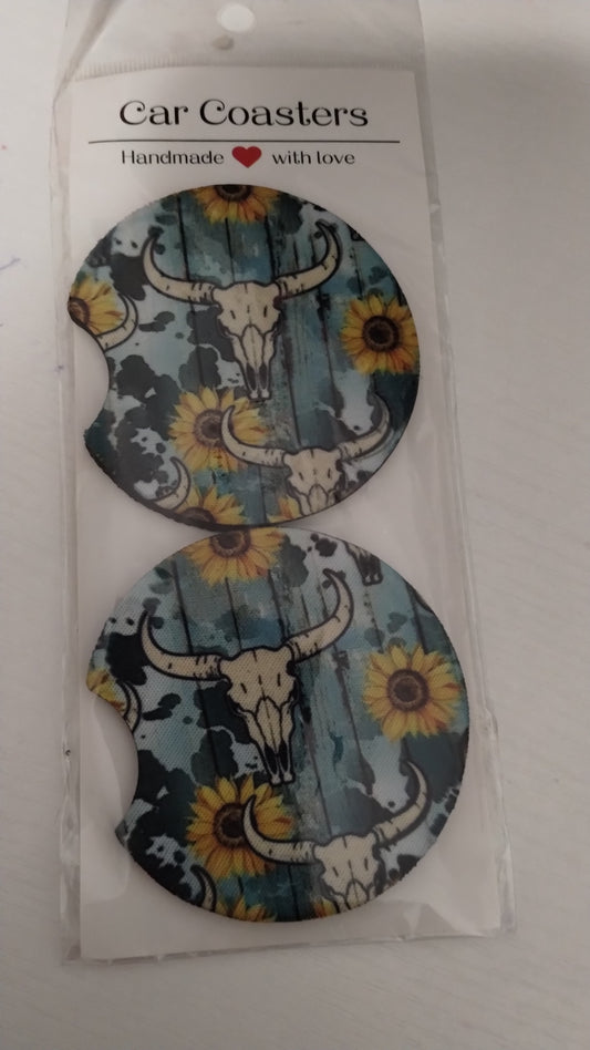 Bull with sunflowers