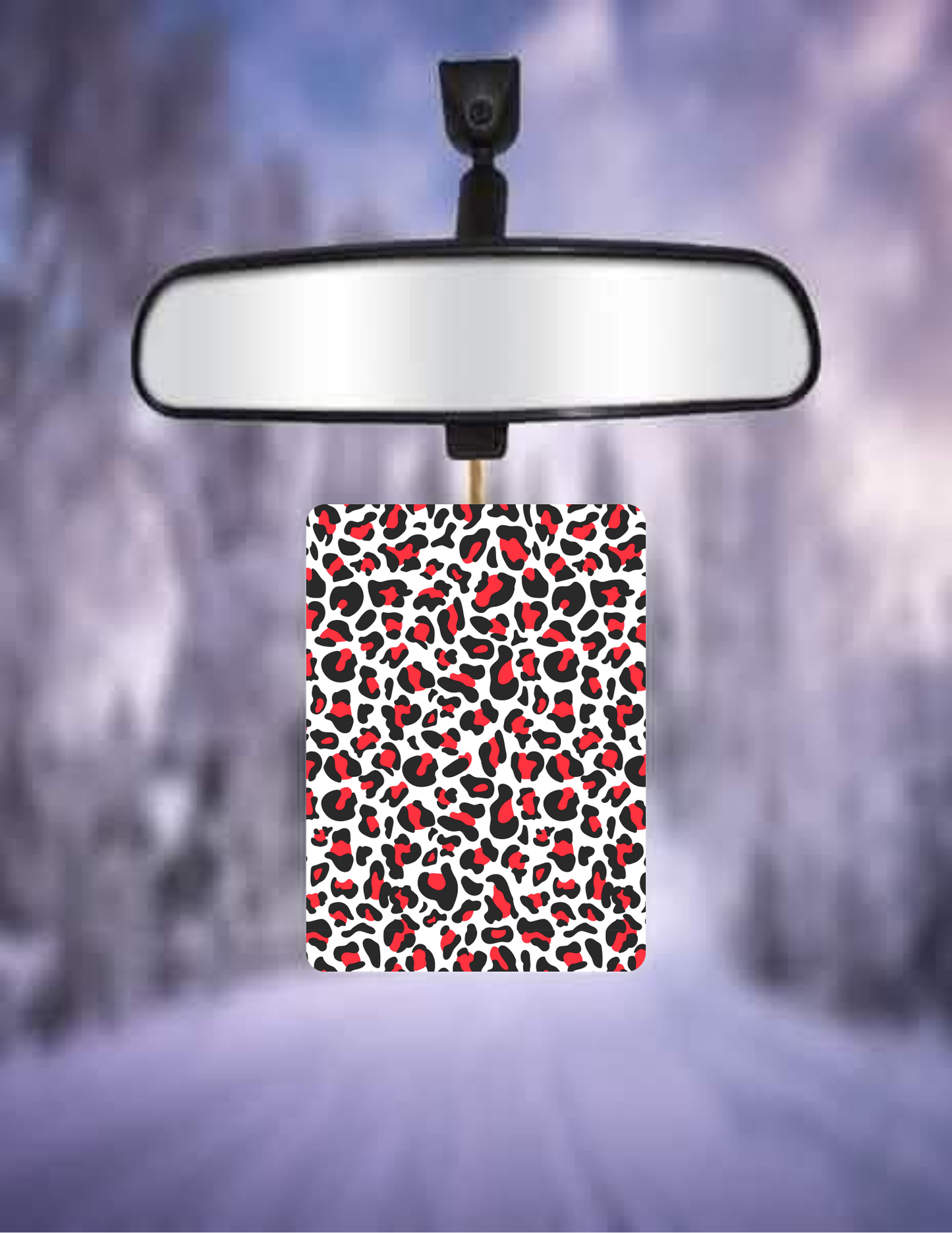 Red cheetah print car freshener