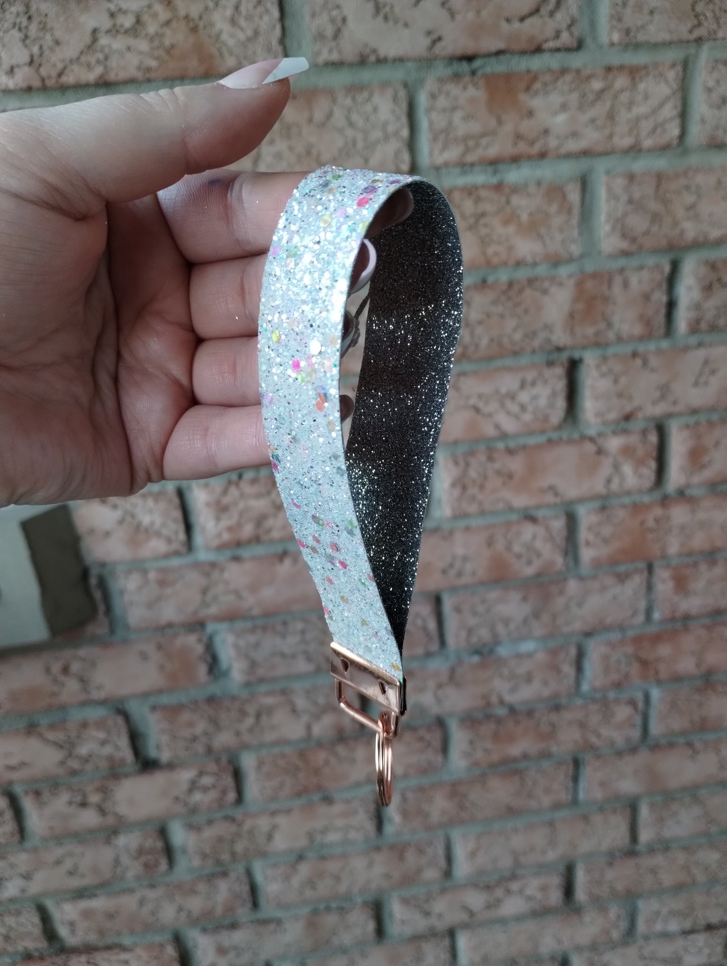 Glitter faux leather wristlets
