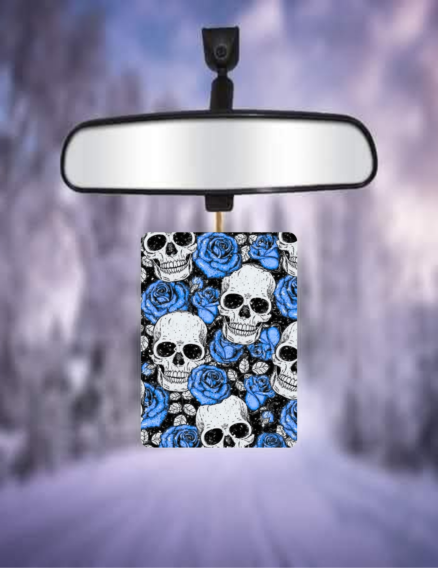 Skull with roses car freshener